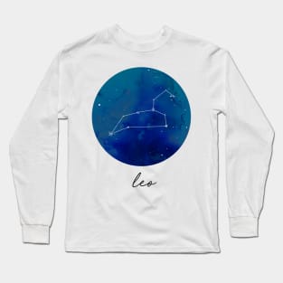 Leo Watercolor Zodiac Constellation Long Sleeve T-Shirt